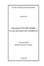 Sự đa dạng về tổ chức, hệ phái của đạo tin lành ở việt nam hiện nay