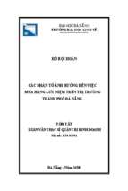Nghiên cứu các nhân tố ảnh hưởng đến việc mua hàng lưu niệm trên thị trường thành phố đà nẵng