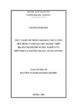 Thực trạng hệ thống đảm bảo chất lượng bên trong cơ sở giáo dục đại học trên địa bàn thành phố hà nội nghiên cứu điển hình tại trường đại học ngoại thương