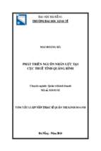 Phát triển nguồn nhân lực tại cục thuế tỉnh quảng bình