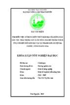 Tìm hiểu việc sử dụng kiến thức bản địa của đồng bào dân tộc thái trong sản xuất nông nghiệp nhằm thích ứng với biến đổi khí hậu tại xã thành sơn, huyện bá thước, tỉnh thanh hóa