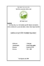 Vai trò của các cấp chính quyền trong xây dựng nông thôn mới tại huyện phú lương tỉnh thái nguyên