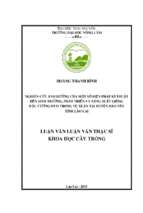 Nghiên cứu ảnh hưởng của một số biện pháp kĩ thuật đến sinh trưởng, phát triển và năng giống đậu tương đt51 trong vụ xuân tại huyện bảo yên   tỉnh lào cai