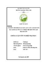 Tìm hiểu tình hình hoạt động sản xuất và phân phối rau sạch tại công ty cổ phần chế biến nông sản thái nguyên