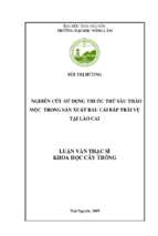 Nghiên cứu sử dụng thuốc trừ sâu thảo mộc trong sản xuất rau cải bắp trái vụ tại lào cai