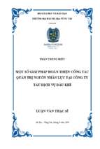 Một số giải pháp hoàn thiện công tác quản trị nguồn nhân lực tại công ty tàu dịch vụ dầu khí