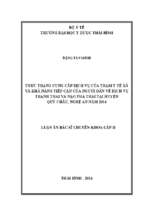 Thực trạng cung cấp dịch vụ của trạm y tế xã và khả năng tiếp cận của người dân về dịch vụ tránh thai và nạo phá thai tại huyện quỳ châu, nghệ an 2014.