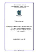 Các nhân tố ảnh hưởng đến huy động tiền gửi tiết kiệm của khách hàng cá nhân tại ngân hàng bidv  chi nhánh vũng tàu côn đảo