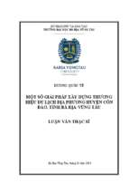 Một số giải pháp xây dựng thương hiệu du lịch địa phương huyện côn đảo, tỉnh bà rịa vũng tàu