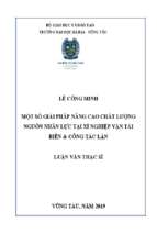 Một số giải pháp nâng cao chất lượng nguồn nhân lực tại xí nghiệp vận tải biển & công tác lặn