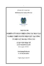 Nghiên cứu hoàn thiện công tác đào tạo và phát triển nguồn nhân lực tại công ty điện lực bà rịa vũng tàu