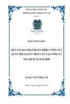 Một số giải pháp hoàn thiện công tác quản trị nguồn nhân lực tại công ty tàu dịch vụ dầu khí