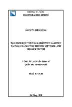 Tạo động lực thúc đẩy nhân viên làm việc tại ngân hàng tmcp công thương việt nam – chi nhánh kon tum”