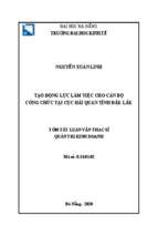Tạo động lực làm việc cho cán bộ công chức tại cục hải quan tỉnh đắk lắk