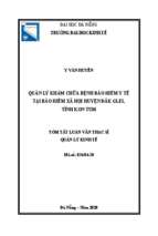 Quản lý khám chữa bệnh bảo hiểm y tế tại bảo hiểm xã hội huyện đăk glei, tỉnh kon tum