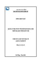 Quản lý nhà nước về buôn bán hàng cấm trên địa bàn tỉnh kon tum