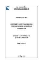 Phát triển nguồn nhân lực tại ngân hàng chính sách xã hội tỉnh kontum