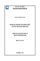 đánh giá thành tích nhân viên tại cục hải quan đắk lắk