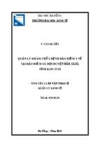 Quản lý khám chữa bệnh bảo hiểm y tế tại bảo hiểm xã hội huyện đăk glei, tỉnh kon tum