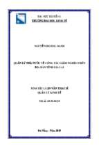 Quản lý nhà nước về công tác giảm nghèo trên địa bàn tỉnh gia lai
