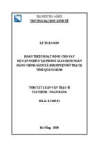 Hoàn thiện hoạt động cho vay hộ cận nghèo tại phòng giao dịch ngân hàng chính sách xã hội huyện bố trạch, tỉnh quảng bình