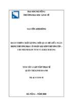 Hoàn thiện chất lượng mối quan hệ giữa ngân hàng thương mại cổ phần sài gòn thương tín – chi nhánh kon tum và khách hàng