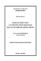 đánh giá hiệu năng các phương pháp nhận dạng mặt người trên hệ thống nhúng