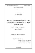 Hiệu quả kinh doanh của ngân hàng thương mại cổ phần đầu tư và phát triển việt nam