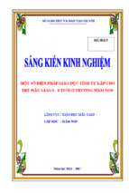 Skkn một số biện pháp giáo dục rèn tính tự lập cho trẻ mẫu giáo 3 4 tuổi ở trường mầm non