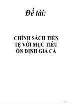 Chính sách tiền tệ với mục tiêu ổn định giá cả