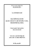 đặc điểm địa danh quận cẩm lệ và huyện hòa vang thành phố đà nẵng