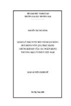 Quản lý nhà nước đối với hoạt động huy động vốn qua phát hành chứng khoán của các ngân hàng thương mại cổ phần việt nam