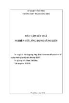 Báo cáo kết quả nghiên cứu ứng dụng sáng kiến sử dụng ứng dụng shub classroom để quản lí và hỗ trợ học sinh tự học bộ môn hóa học thpt