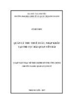 Luận vănquản lý thu thuế xuất, nhập khẩu tại chi cục hải quan yên bái