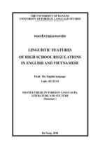 Linguistic features of high school regulations in english and vietnamese