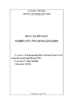 Báo cáo kết quả nghiên cứu ứng dụng sáng kiến sử dụng ứng dụng shub classroom để quản lí và hỗ trợ học sinh tự học bộ môn hóa học thpt