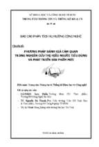 Phương pháp đánh giá cảm quan trong nghiên cứu thị hiếu người tiêu dùng và phát triển sản phẩm mới