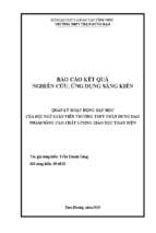 Báo cáo kết quả nghiên cứu ứng dụng sáng kiến quản lý hoạt động dạy học của đội ngũ giáo viên trường thpt trần hưng đạo nhằm nâng cao chất lượng giáo dục toàn diện