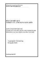 Báo cáo kết quả nghiên cứu ứng dụng sáng kiến quản lý hoạt động dạy học của đội ngũ giáo viên trường thpt trần hưng đạo nhằm nâng cao chất lượng giáo dục toàn diện