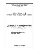 Báo cáo kết quả nghiên cứu ứng dụng sáng kiến đổi mới soạn giảng theo định hướng phát triển năng lực học sinh ở bài một số vấn đề mang tính toàn cầu địa lí lớp11