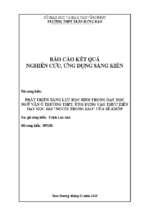 Báo cáo kết quả nghiên cứu ứng dụng sáng kiến phát triển năng lực học sinh trong dạy học ngữ văn ở trường thpt. ứng dụng vào thực tiễn dạy học truyện ngắn người trong bao sê khốp