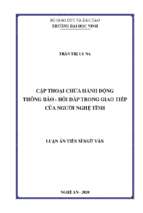 Cặp thoại chứa hành động thông báo   hồi đáp trong giao tiếp của người nghệ tĩnh