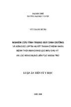 Nghiên cứu tình trạng suy dinh dưỡng và nồng độ leptin huyết thanh ở bệnh nhân bệnh thận mạn đang lọc máu chu kỳ và lọc màng bụng liên tục