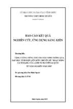 Skkn tăng cường hứng thú cho học sinh thông qua dạy học tích hợp liên môn chuyên đề hoạt động cách mạng của lãnh tụ nguyễn ái quốc từ năm 1911 đến năm1930