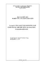 Skkn nâng cao kỹ năng định hướng nghề nghiệp cho học sinh trung học phổ thông thông qua hoạt động ngoại khóa môn gdcd