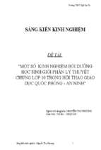 Skkn một số  kinh nghiệm bồi dưỡng học sinh giỏi phần lý thuyết chung lớp 10 trong hội thao giáo dục quốc phòng   an ninh