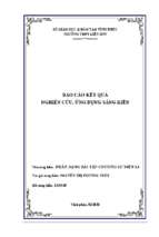 Báo cáo kết quả nghiên cứu ứng dụng sáng kiến phân dạng bài tập chương sự điện li