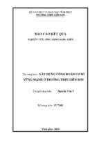 Báo cáo kết quả nghiên cứu ứng dụng sáng kiến xây dựng công đoàn cơ sở vững mạnh ở trường thpt liễn sơn