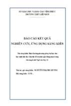 Báo cáo kết quả nghiên cứu ứng dụng sáng kiến định hướng phương pháp tự học cho học sinh khi dạy chuyên đề truyện ngắn lãng mạn trong chương trình ngữ văn lớp 11