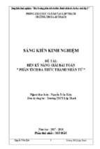 Rèn kỹ năng giải bài toán phân tích đa thức thành nhân tử